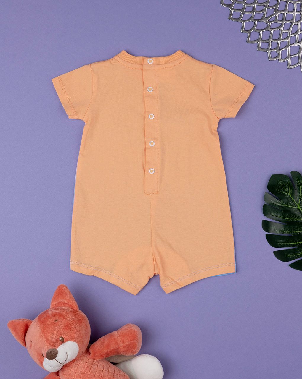 βρεφικό φορμάκι τρίχρωμο με αρκουδάκι για αγόρι - Prénatal