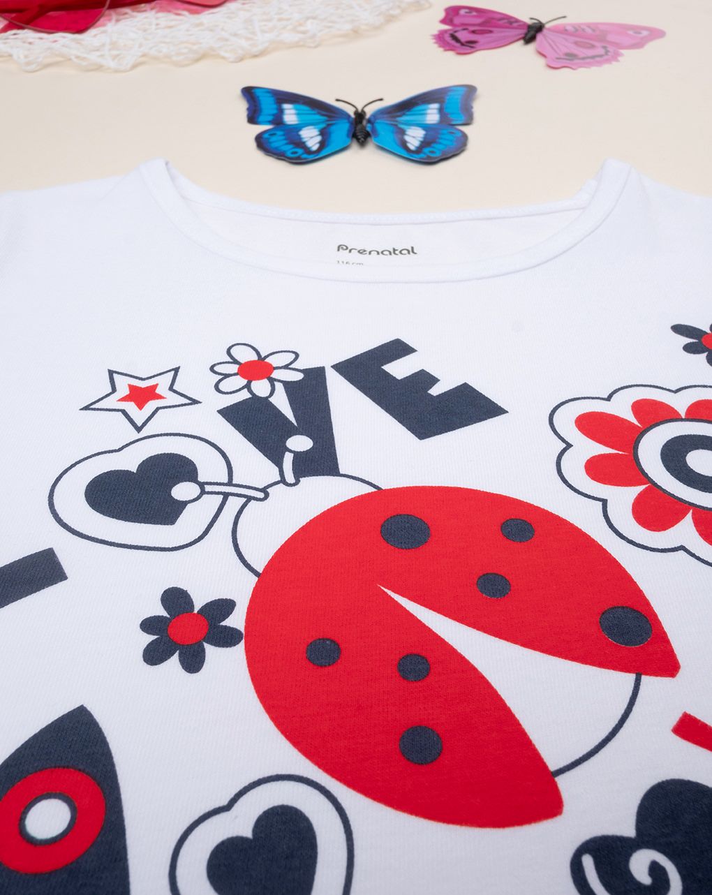 παιδικό t-shirt λευκό love για κορίτσι - Prénatal