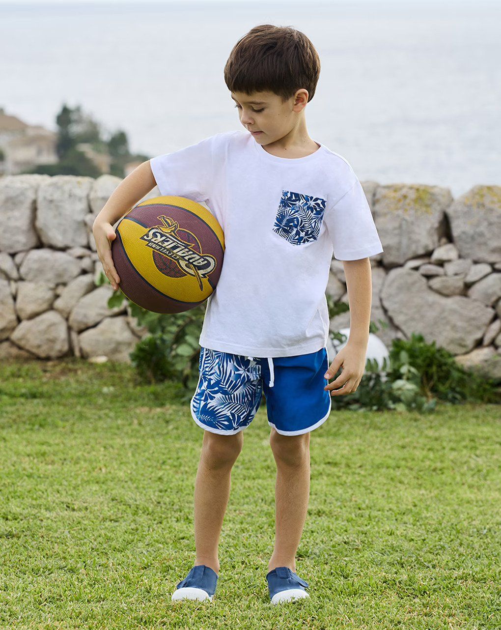 παιδικό μαγιό boxer μπλε τρόπικαλ για αγόρι - Prénatal