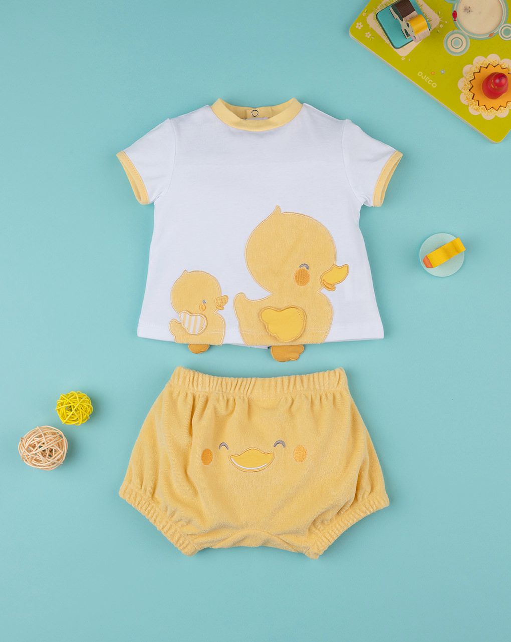 βρεφικό σετ t-shirt και σορτσάκι με παπάκια για αγόρι - Prénatal