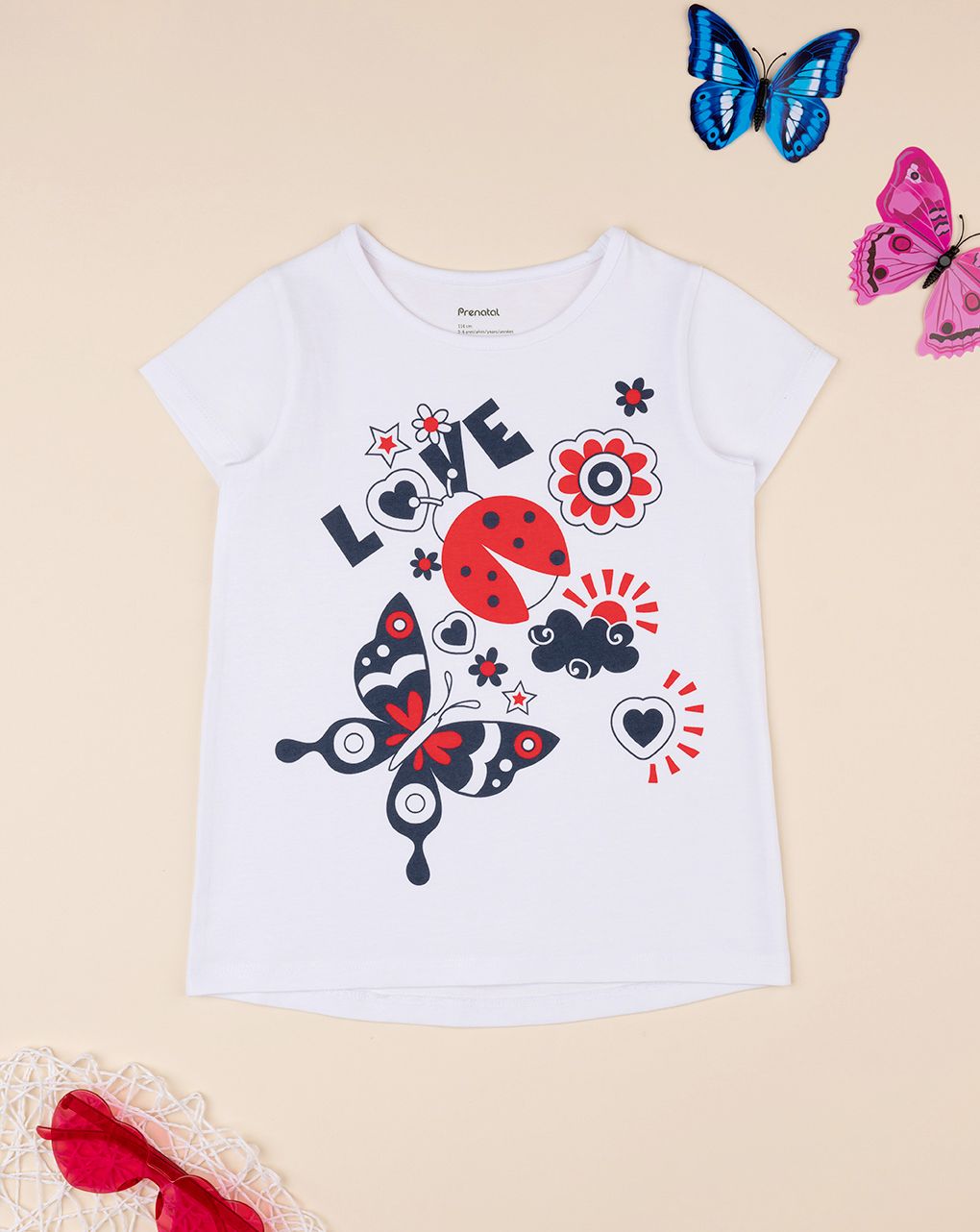 παιδικό t-shirt λευκό love για κορίτσι - Prénatal
