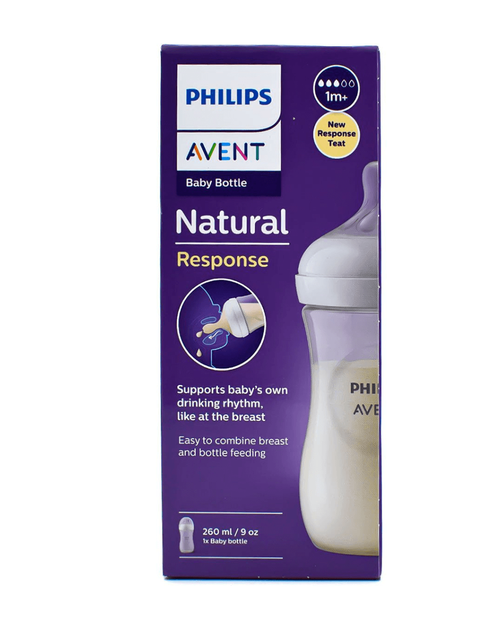 Philips avent πλαστικό μπιμπερό natural response 1m+ 260ml, scy903/01 - Philips Avent