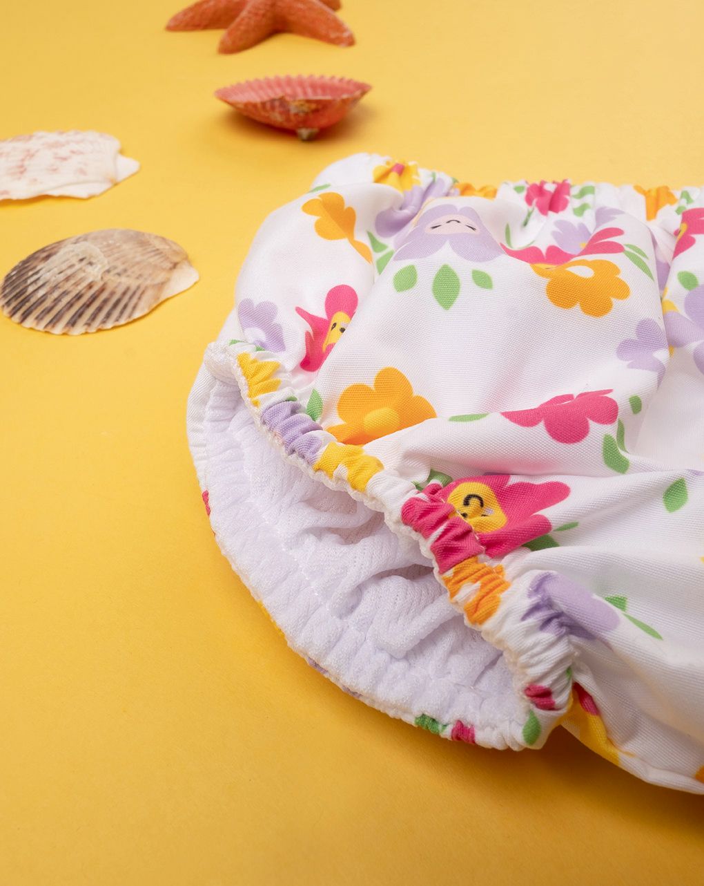 βρεφικό μαγιό πάνα λευκό με λουλούδια για κορίτσι - Prénatal