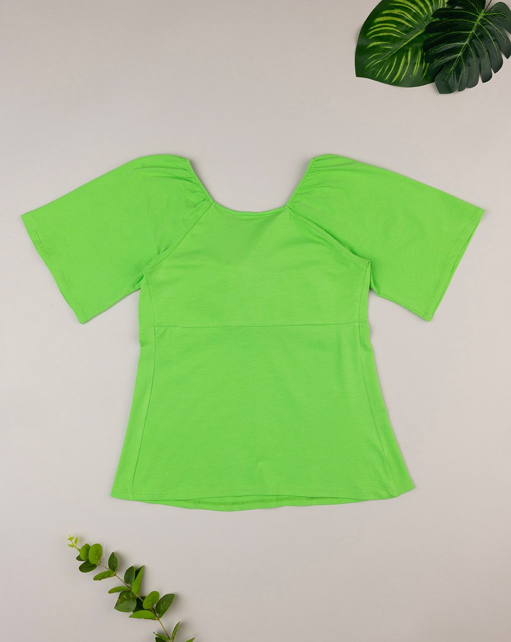 γυναικεία κοντομάνικη μπλούζα εγκυμοσύνης/θηλασμού πράσινη με φιόγκο - Prénatal