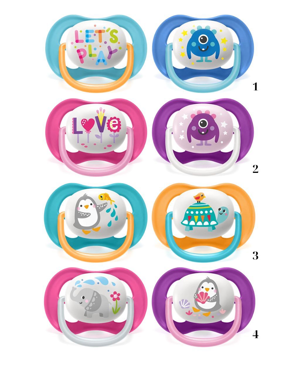 Philips avent πιπίλες ultra air 2τμχ 6-18m (4 σχέδια) scf080/12