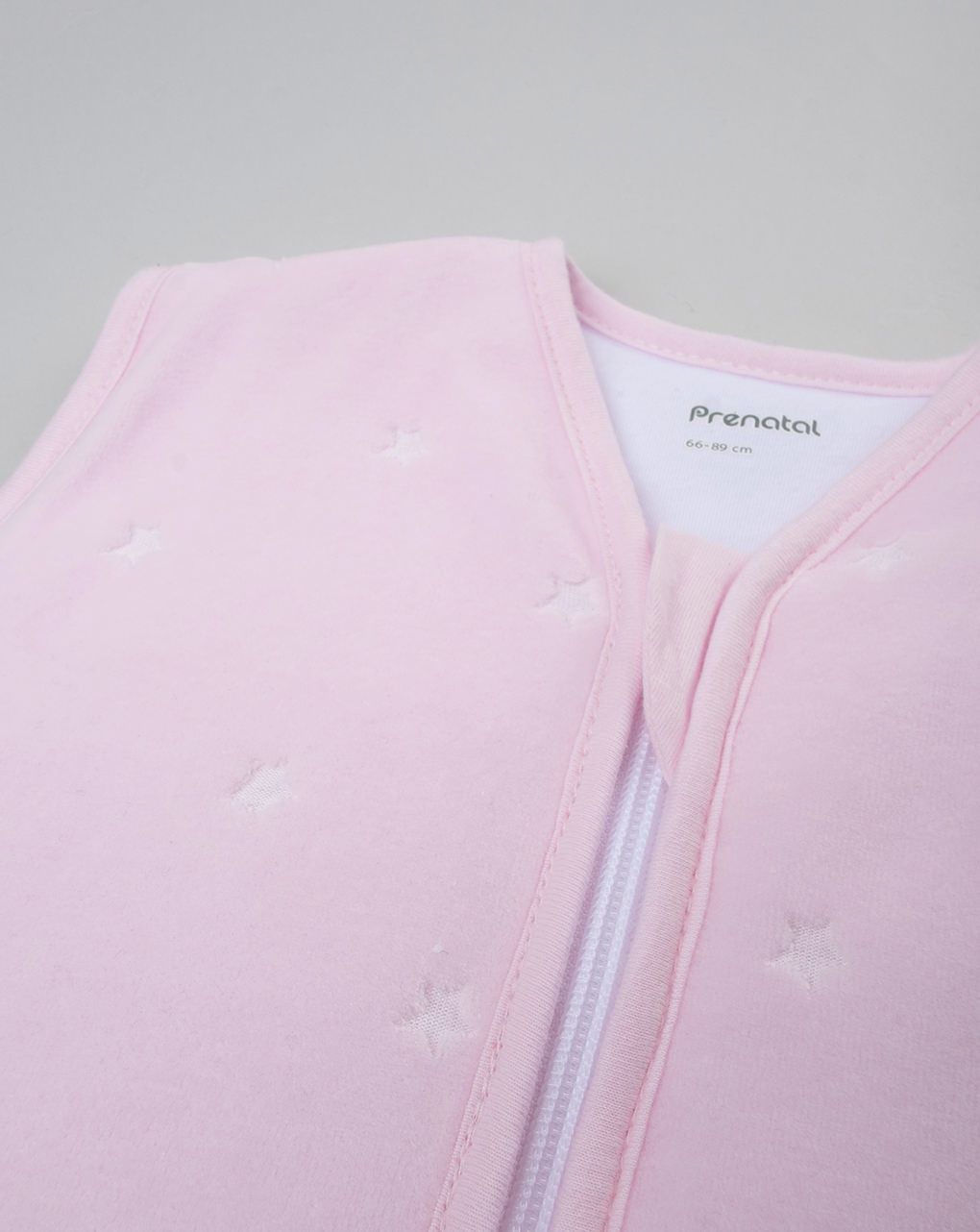 βρεφικός σενίλ αμάνικος χειμερινός υπνόσακος ροζ με αστεράκια 3.0 tog για κορίτσι - Prénatal