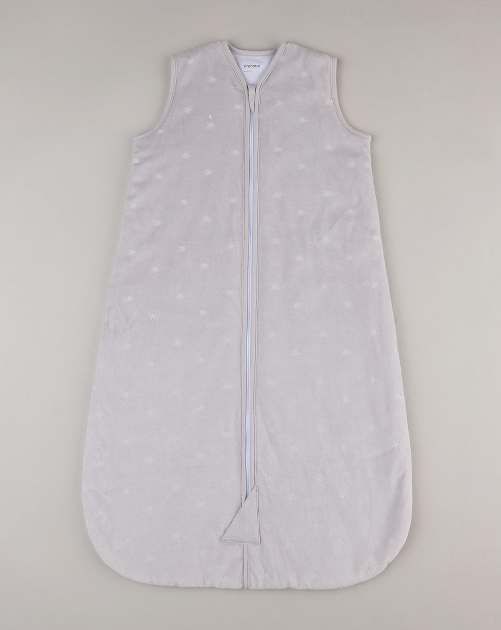 βρεφικός σενίλ αμάνικος χειμερινός υπνόσακος γκρι με αστεράκια 3.0 tog unisex