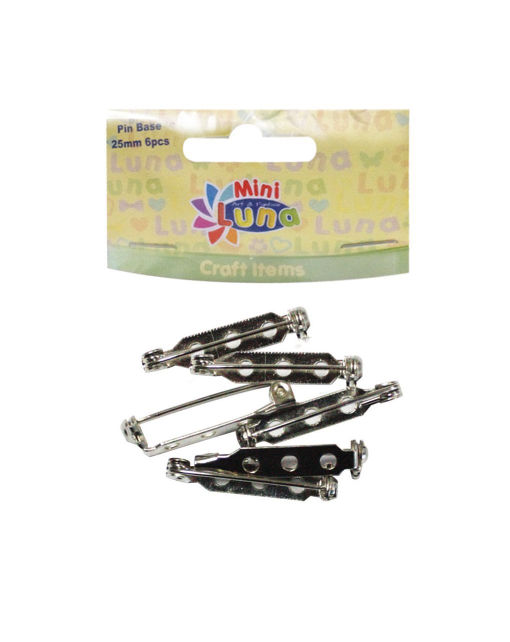 βάση καρφίτσας μεταλλική luna 25mm 6 τμχ  000620836 - LUNA