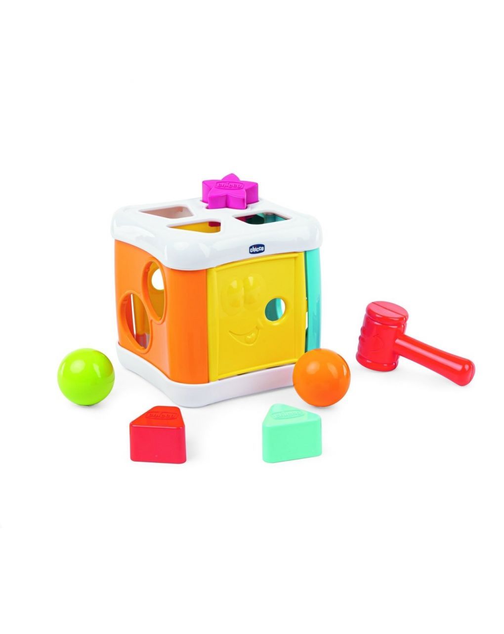 Chicco 2 σε 1 κύβος με σχήματα και σφυρί y02-09686-10 - Chicco