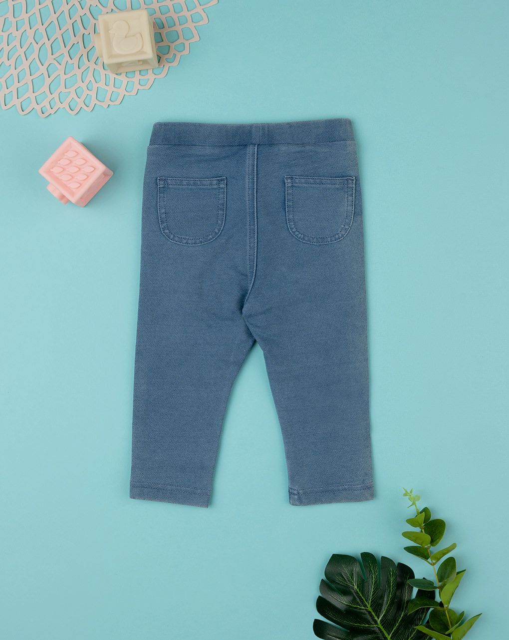 βρεφικό τζιν παντελόνι μπλε με φιογκάκι για κορίτσι - Prénatal