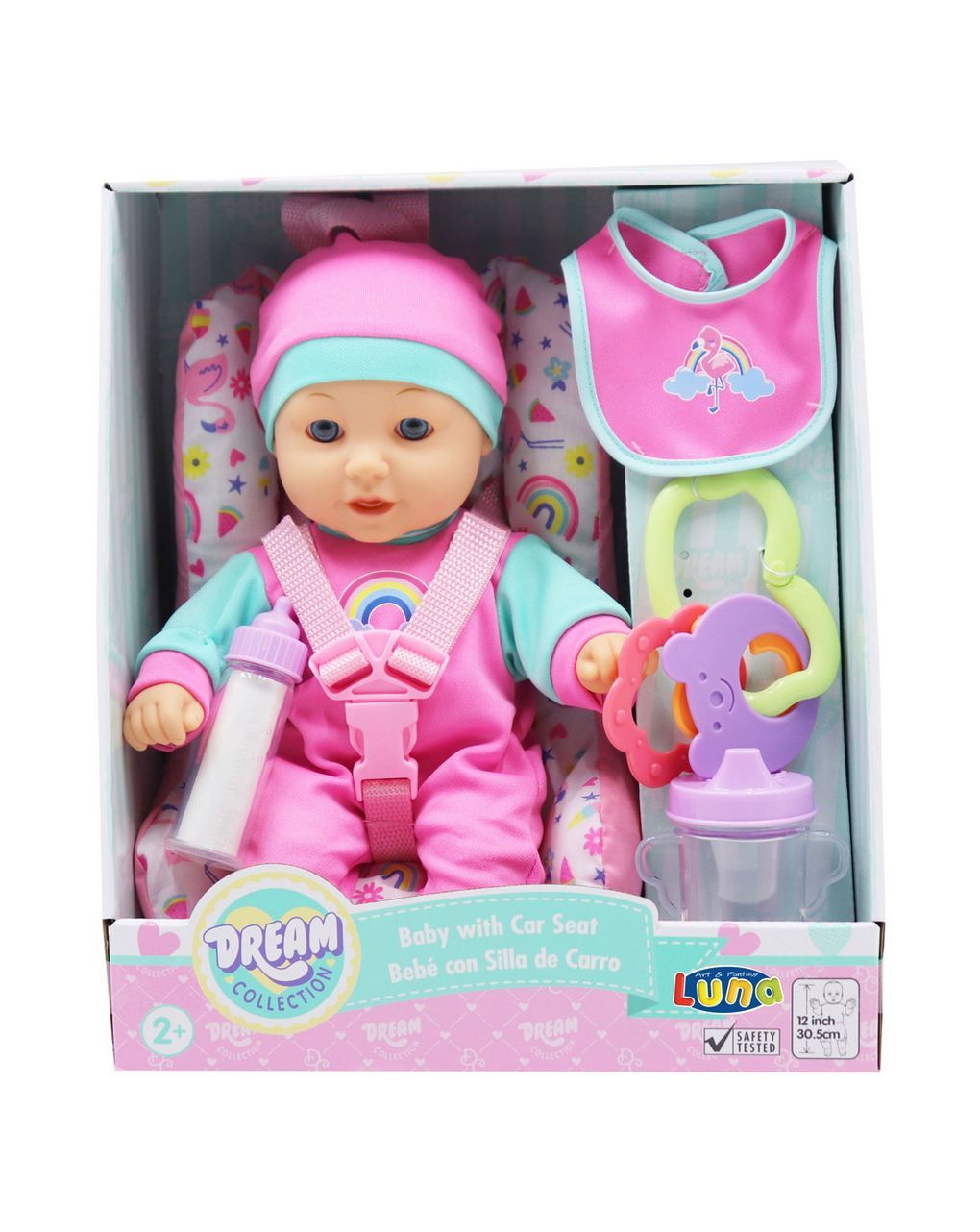 μωρό 30 εκ. σετ καρεκλάκι αυτοκινήτου luna toys 000622189 - LUNA