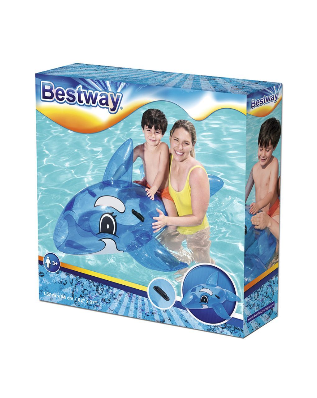 Bestway φουσκωτή φάλαινα ride-on με λαβές 157x94εκ - Bestway