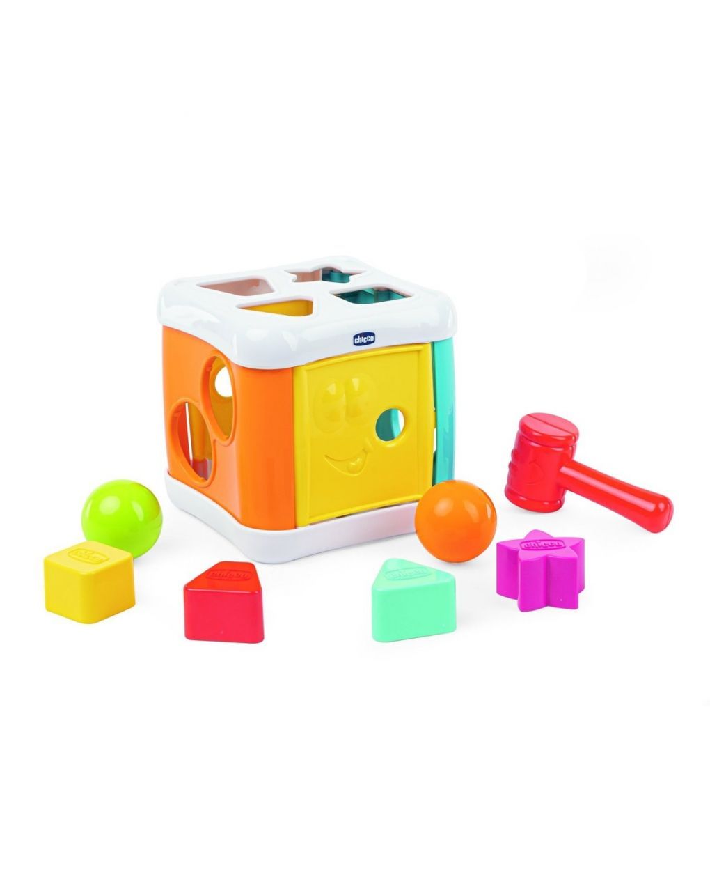 Chicco 2 σε 1 κύβος με σχήματα και σφυρί y02-09686-10 - Chicco