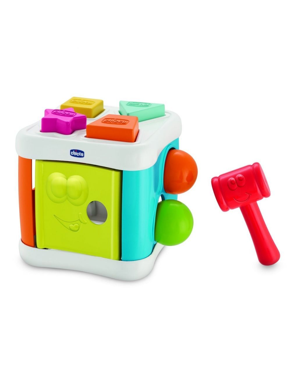 Chicco 2 σε 1 κύβος με σχήματα και σφυρί y02-09686-10 - Chicco