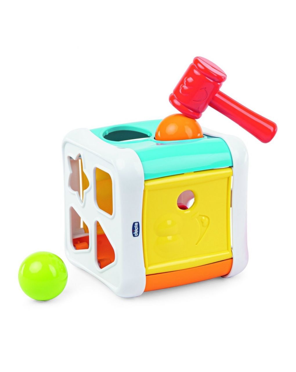 Chicco 2 σε 1 κύβος με σχήματα και σφυρί y02-09686-10 - Chicco
