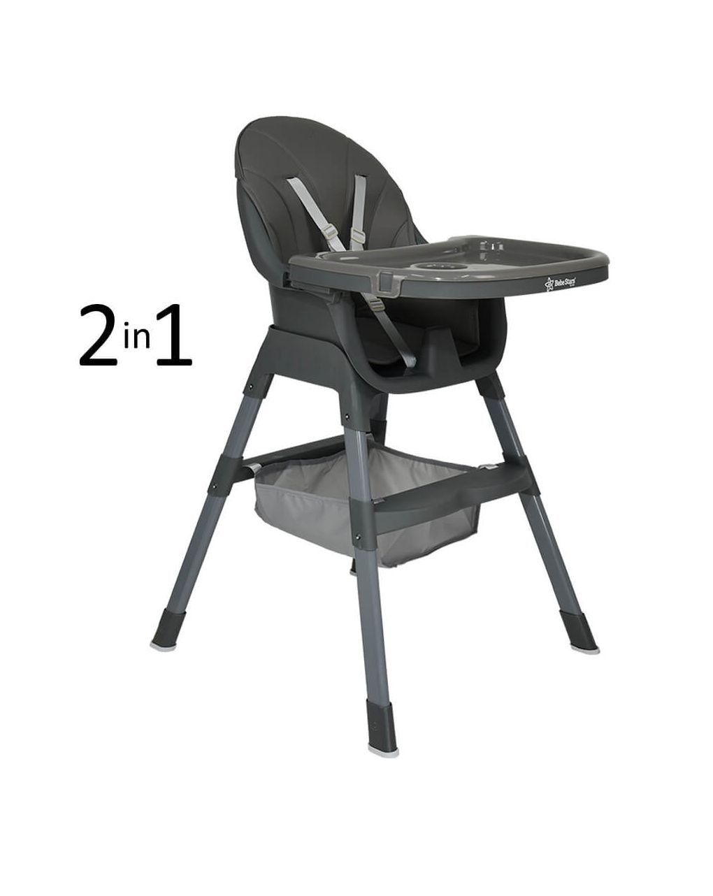 Bebe stars καρέκλα φαγητού leaf 2 in 1 grey 898-186 - Bebe Stars