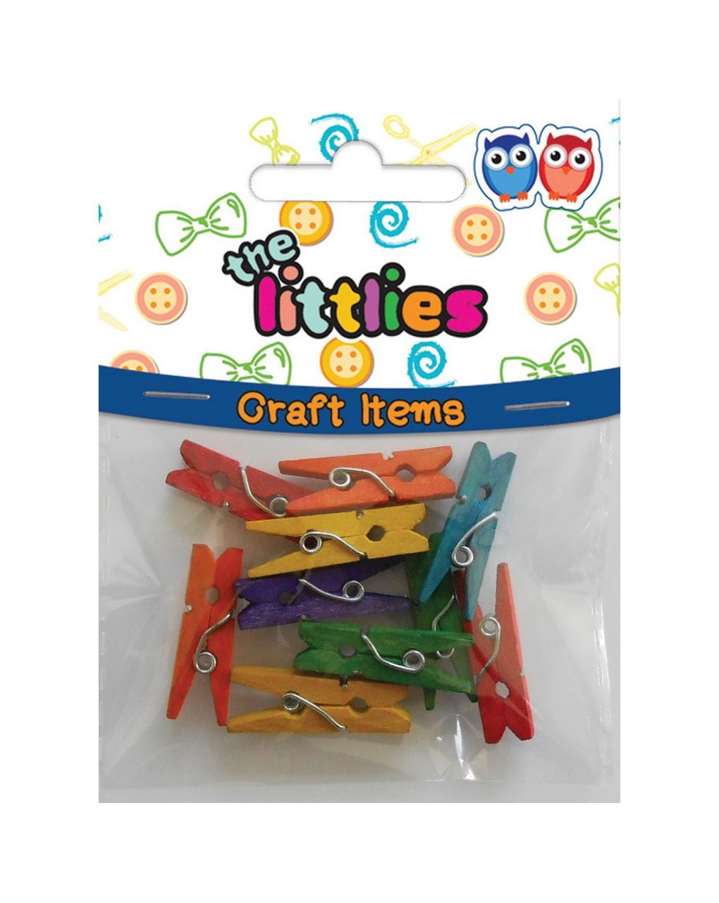 ξύλινα μανταλάκια χειροτεχνίας the littlies διάφορα χρώματα 25mm 10 τμχ. 000646076 - The littlies