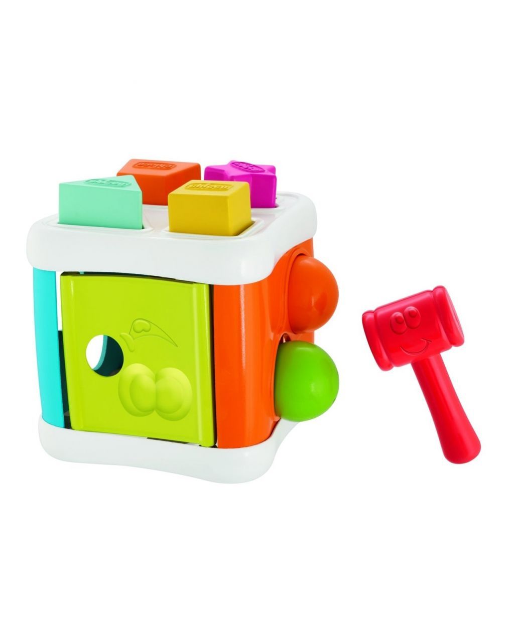 Chicco 2 σε 1 κύβος με σχήματα και σφυρί y02-09686-10 - Chicco