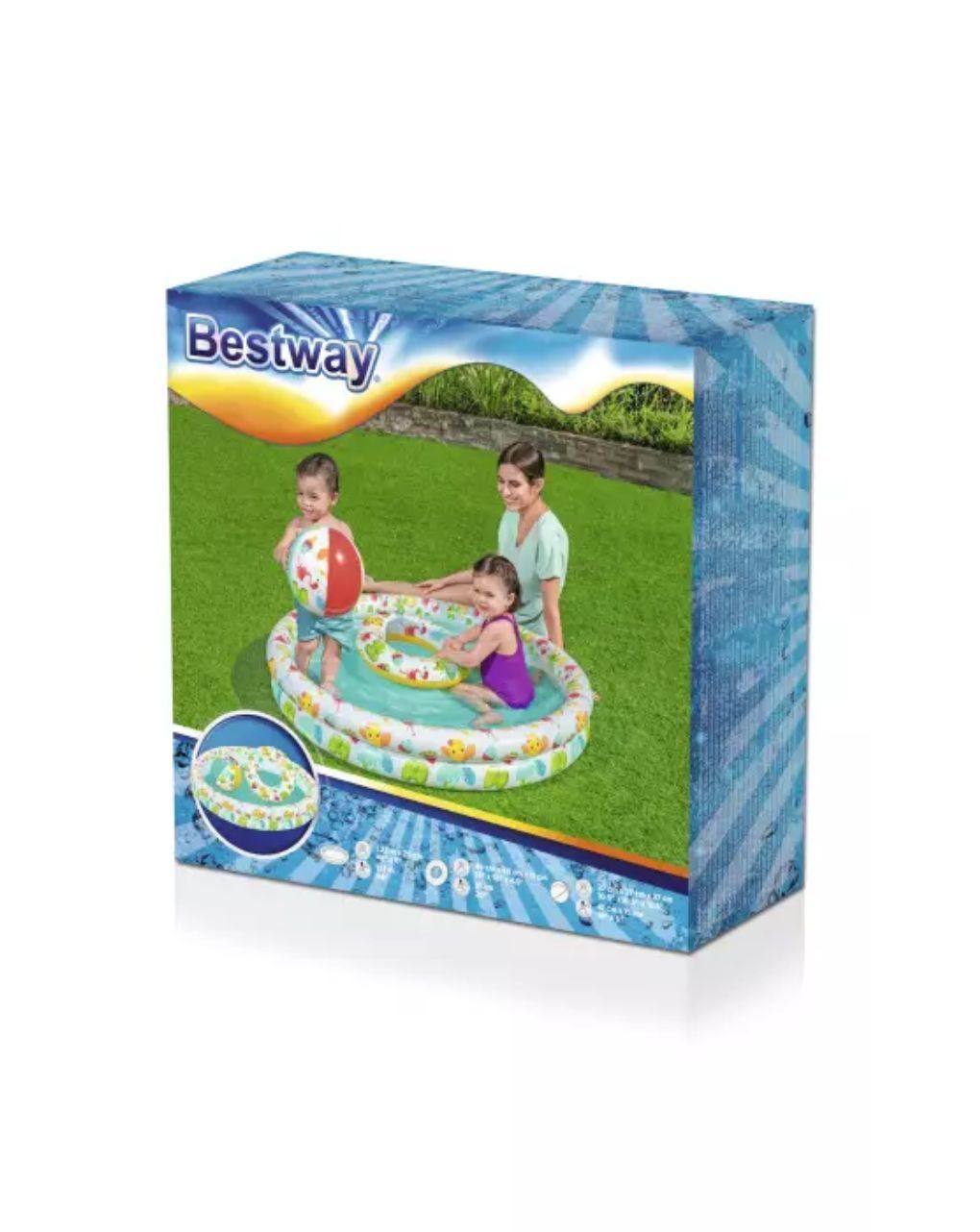Bestway σετ παιδική πισίνα με μπάλα & σωσίβιο 122x20cm - Bestway