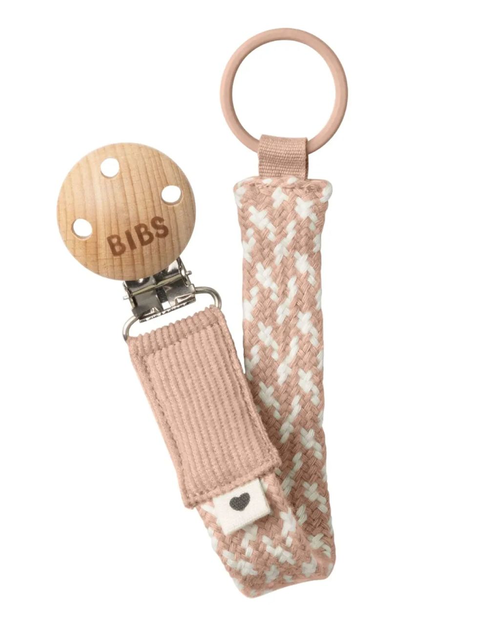 Bibs κλιπ πιπίλας paci braid blush / ivory