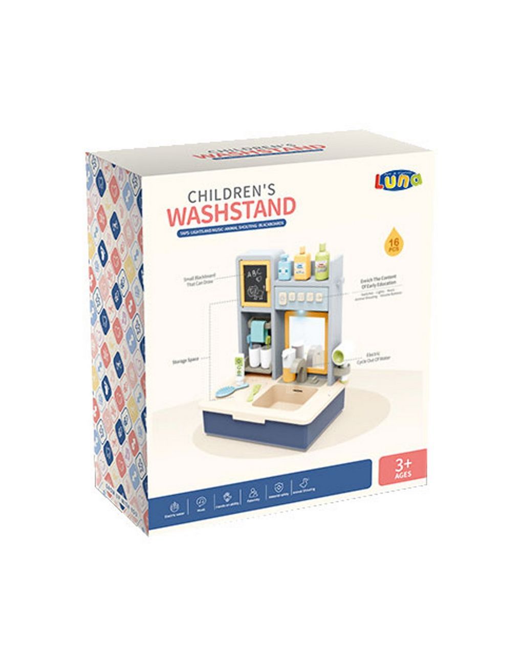 νεροχύτης μπάνιου μπλε με φως και μουσική luna toys 000621816