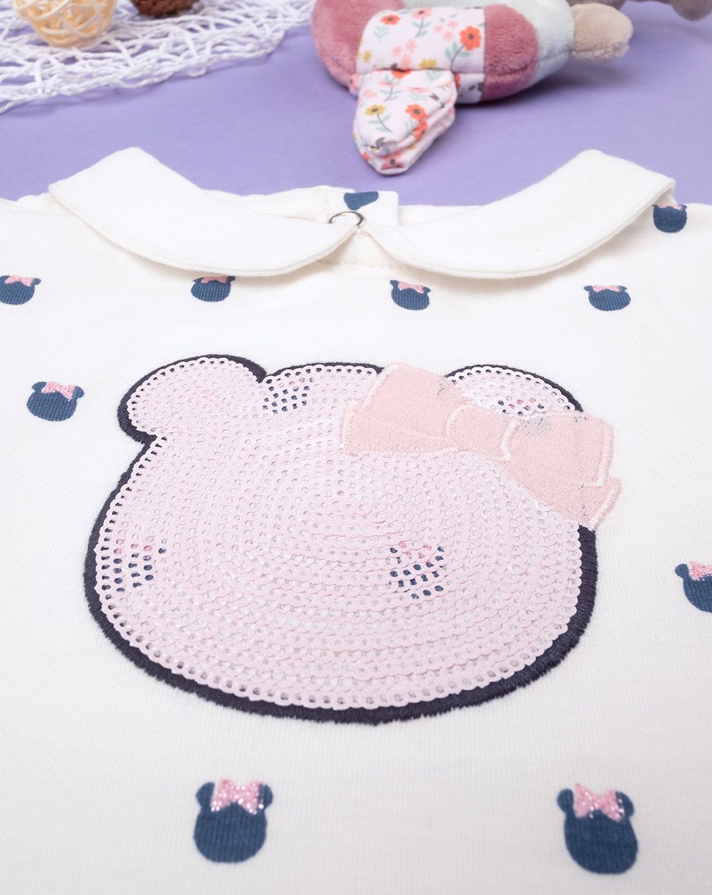 βρεφικό κορμάκι λευκό teddy για κορίτσι - Prénatal