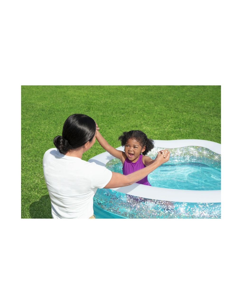 Bestway παιδική φουσκωτή πισίνα κοχύλι με glitter 150x127x43εκ bst52489 - Bestway