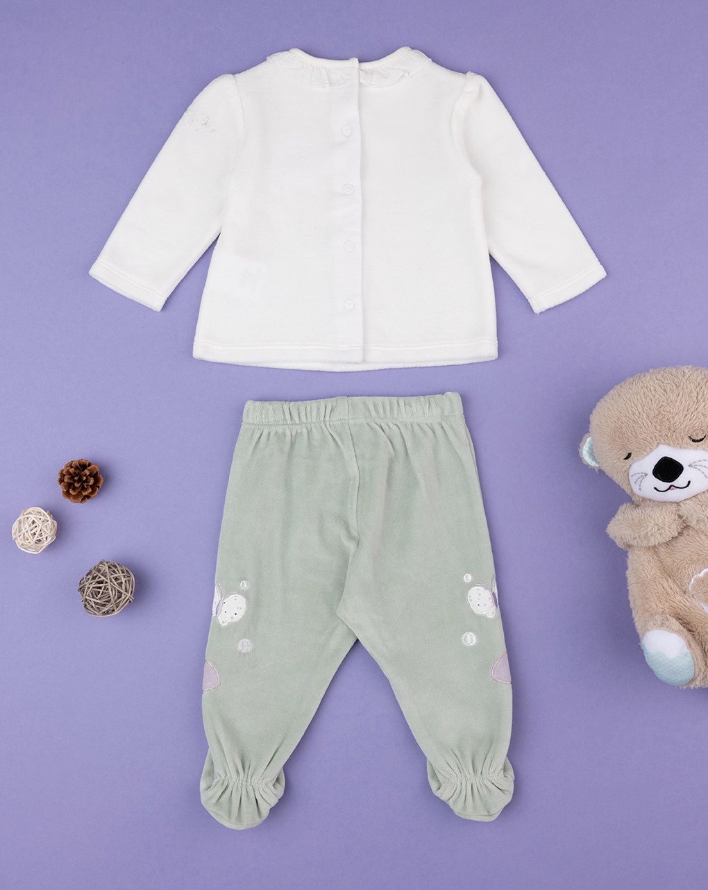 βρεφικό σετ σενίλ μπλούζα και γκέτα teddy για κορίτσι - Prénatal