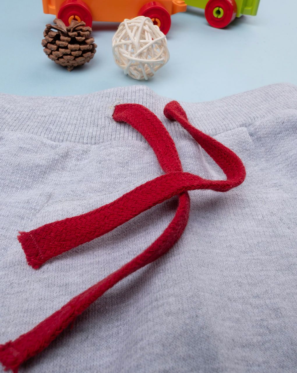 βρεφικό παντελόνι φόρμας γκρι με αρκουδάκι για αγόρι - Prénatal