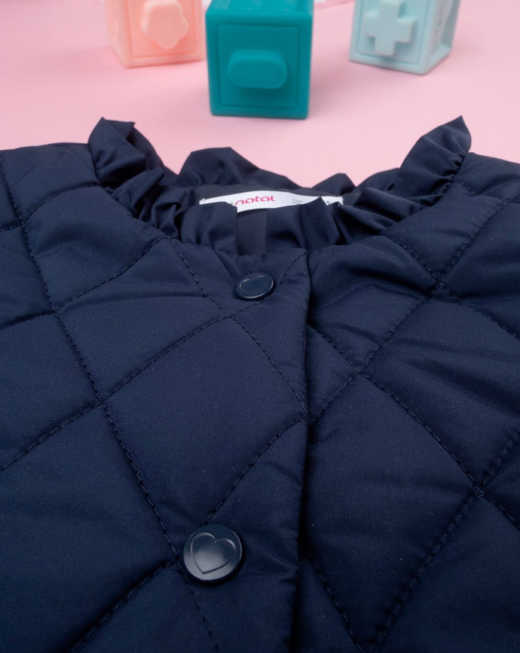 παιδικό μπουφάν καπιτονέ μπλε για κορίτσι - Prénatal