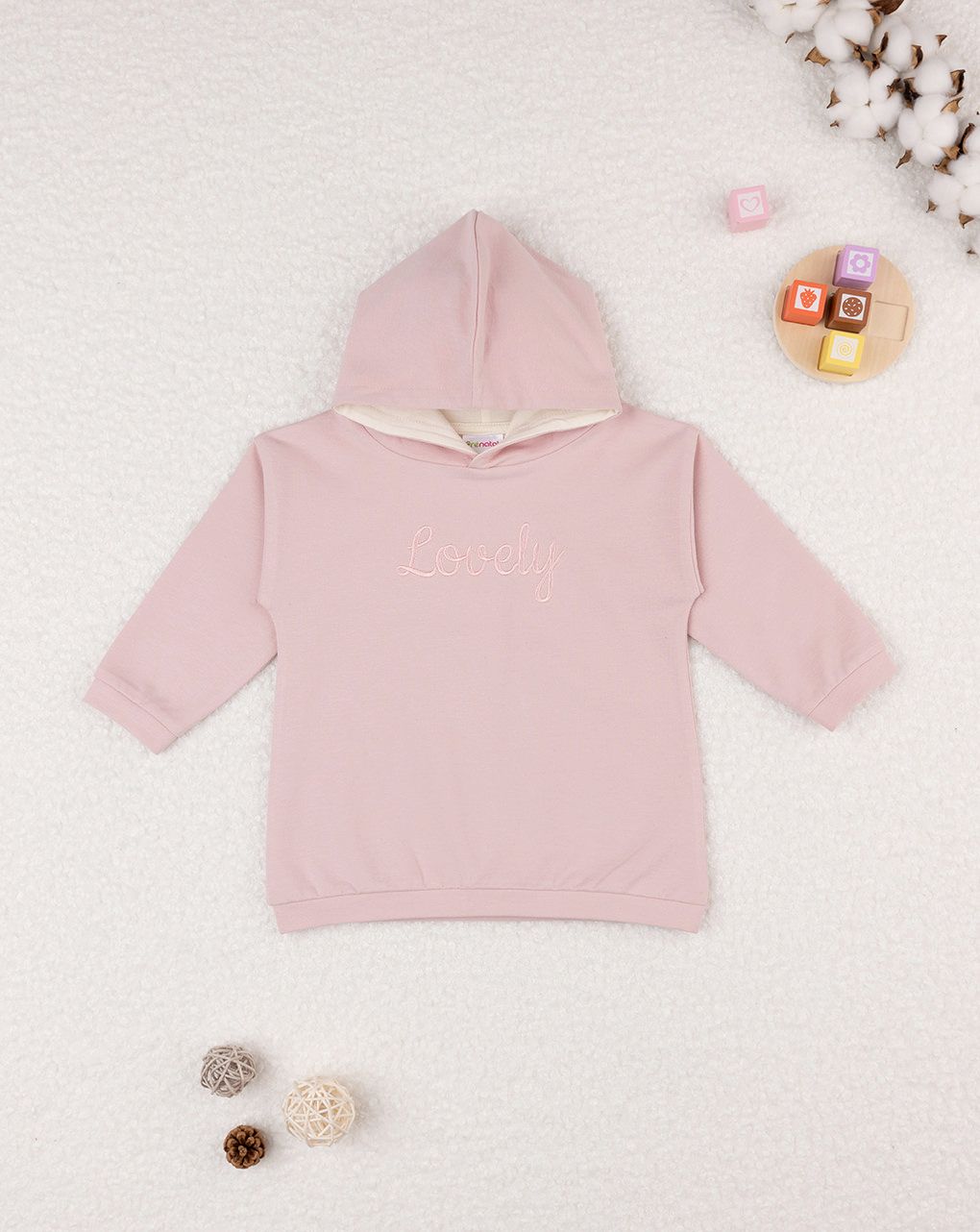 βρεφική μπλούζα φούτερ ροζ lovely για κορίτσι - Prénatal