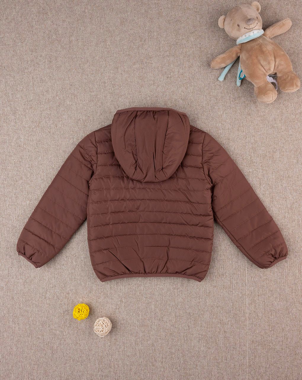 παιδικό μπουφάν φουσκωτό καφέ για αγόρι - Prénatal