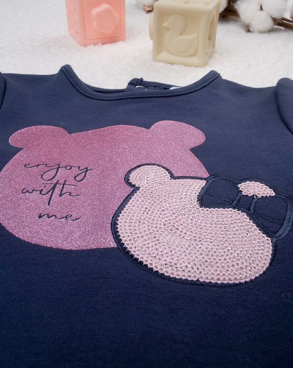 βρεφικό φόρεμα μπλε teddy για κορίτσι - Prénatal