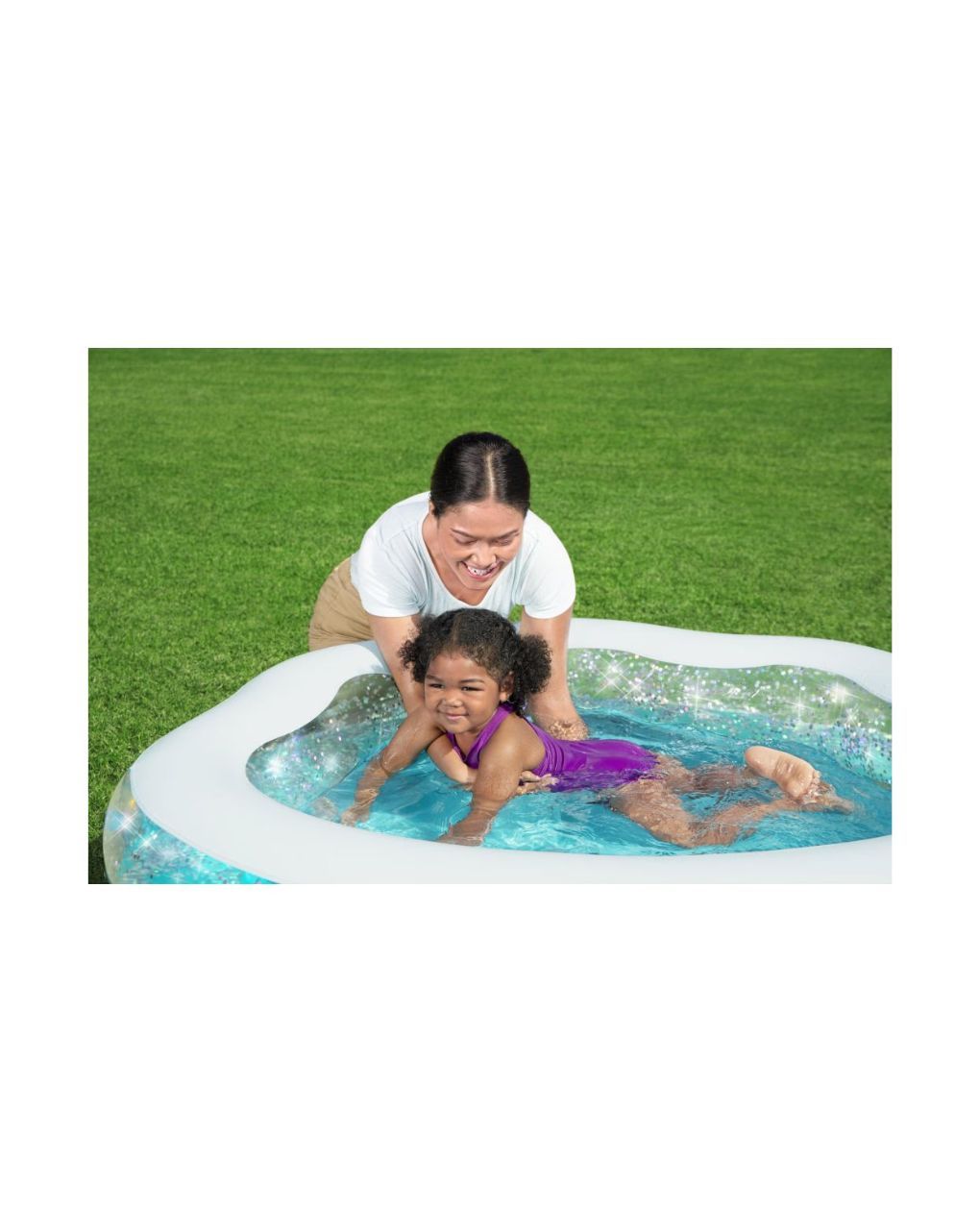 Bestway παιδική φουσκωτή πισίνα κοχύλι με glitter 150x127x43εκ bst52489 - Bestway