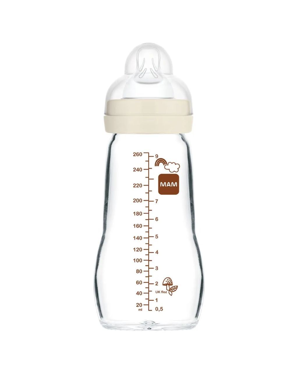 Mam γυάλινο μπιμπερό feel good 260ml unisex 2m+ 375su - Mam
