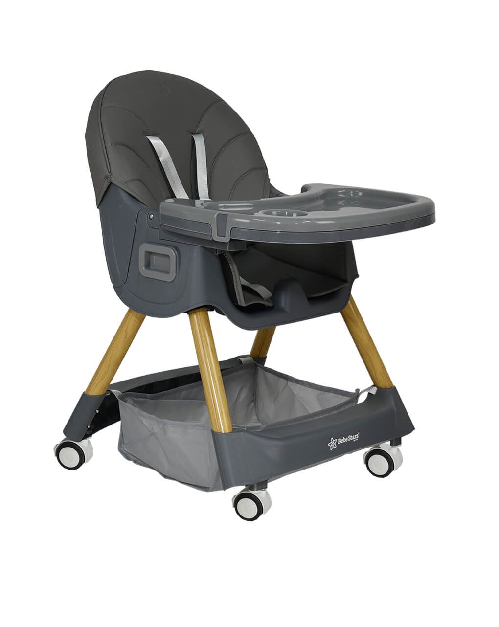 Bebe stars καρέκλα φαγητού meal 2 in 1 grey 899-186 - Bebe Stars