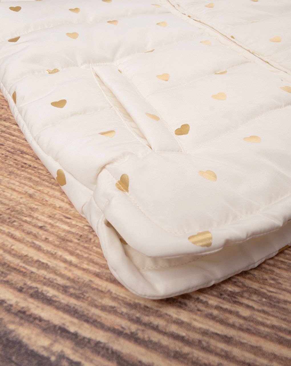 παιδικό μπουφάν φουσκωτό μπεζ με καρδούλες για κορίτσι - Prénatal