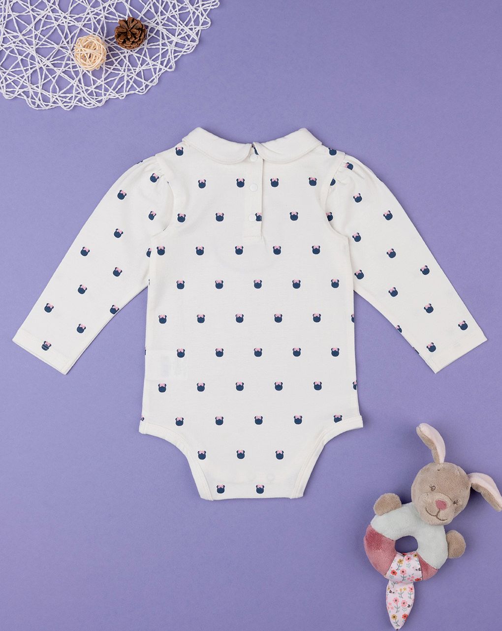 βρεφικό κορμάκι λευκό teddy για κορίτσι - Prénatal