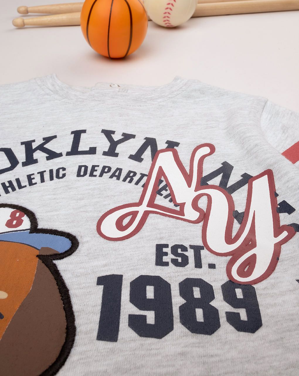 βρεφική μπλούζα γκρι brooklyn για αγόρι - Prénatal