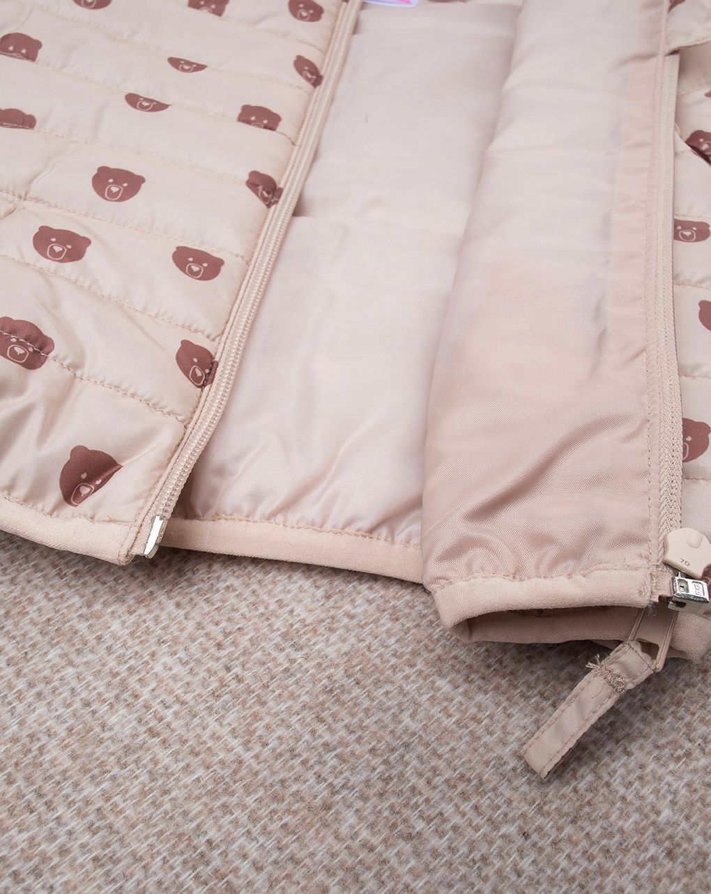 βρεφικό μπουφάν φουσκωτό μπεζ teddy για αγόρι - Prénatal