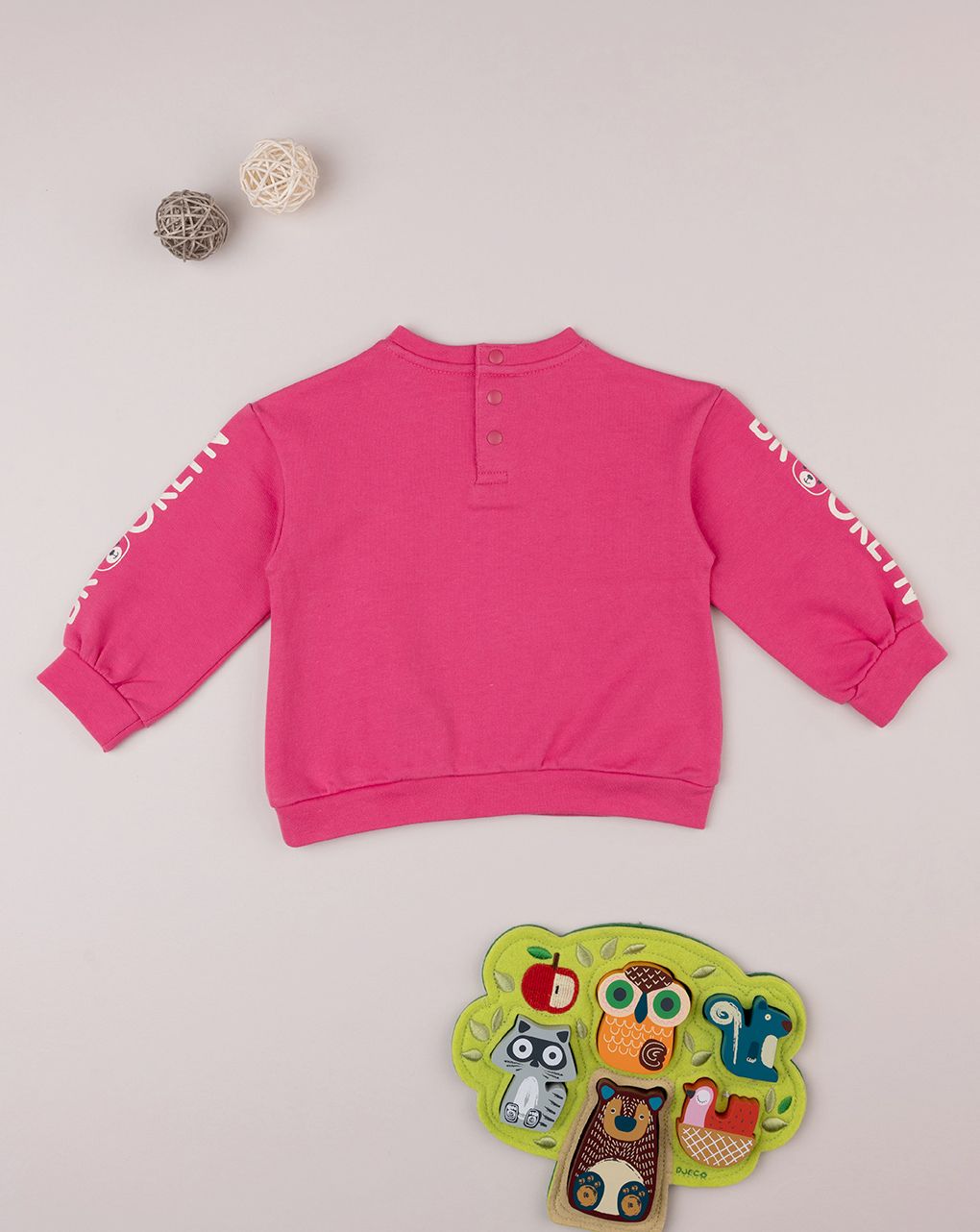 βρεφική μπλούζα φούτερ φούξια teddy για κορίτσι - Prénatal