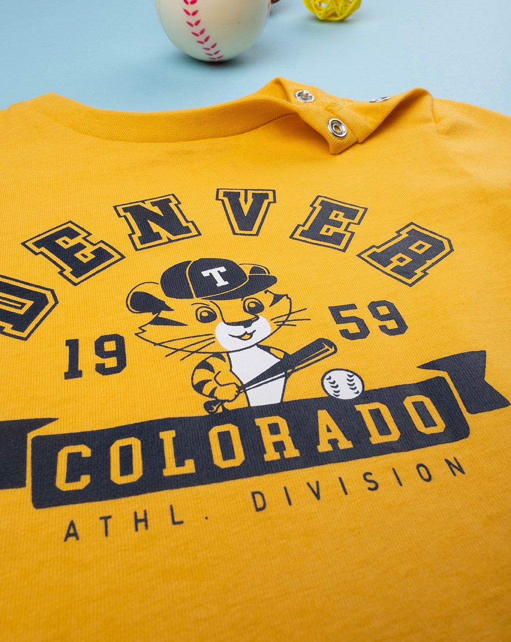 βρεφική μπλούζα κίτρινη denver για αγόρι - Prénatal