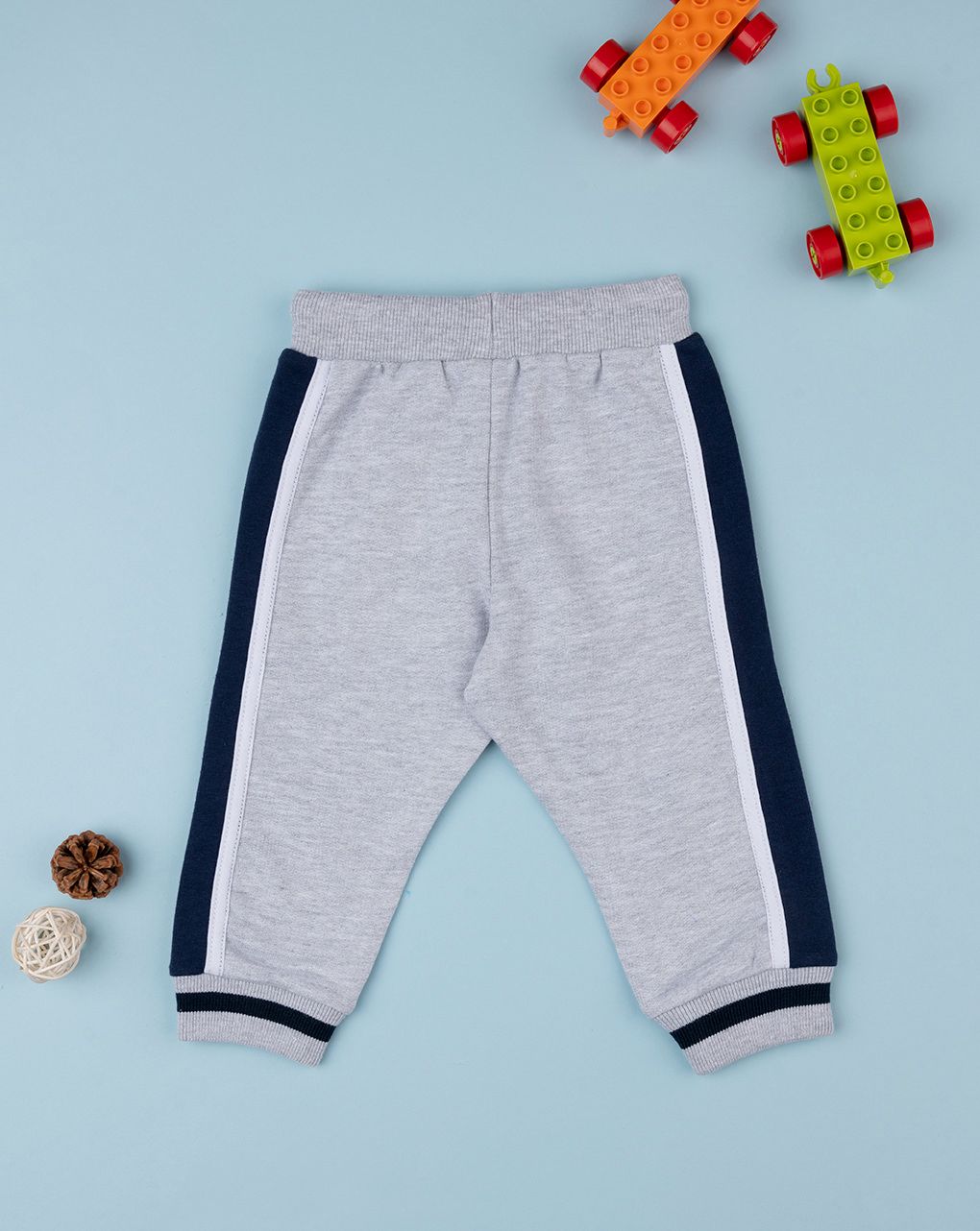 βρεφικό παντελόνι φόρμας γκρι με αρκουδάκι για αγόρι - Prénatal