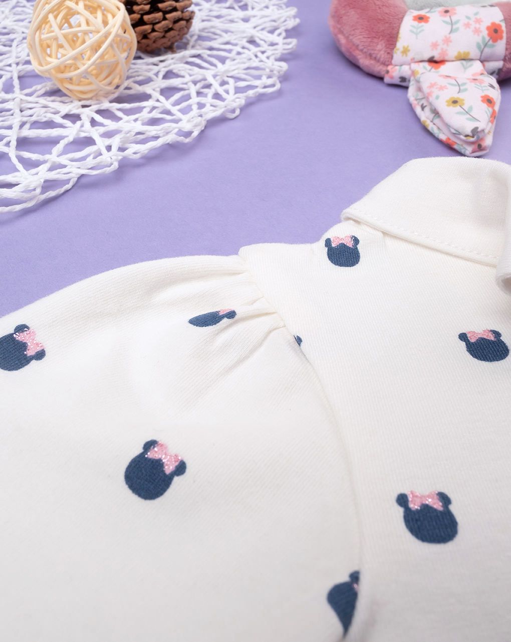 βρεφικό κορμάκι λευκό teddy για κορίτσι - Prénatal