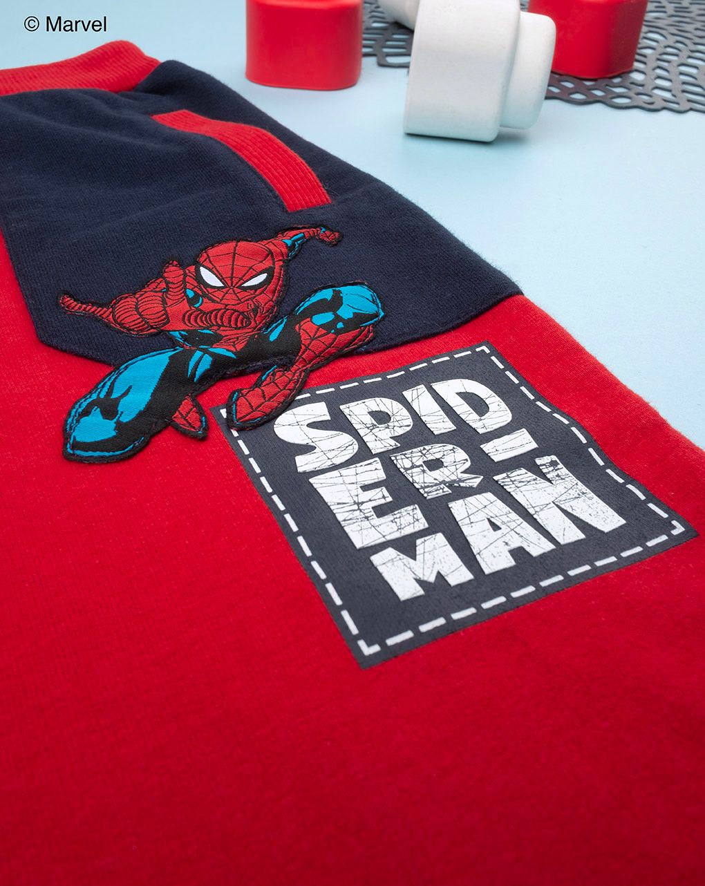 παιδικό παντελόνι φόρμας κόκκινο με το spiderman για αγόρι - Prénatal