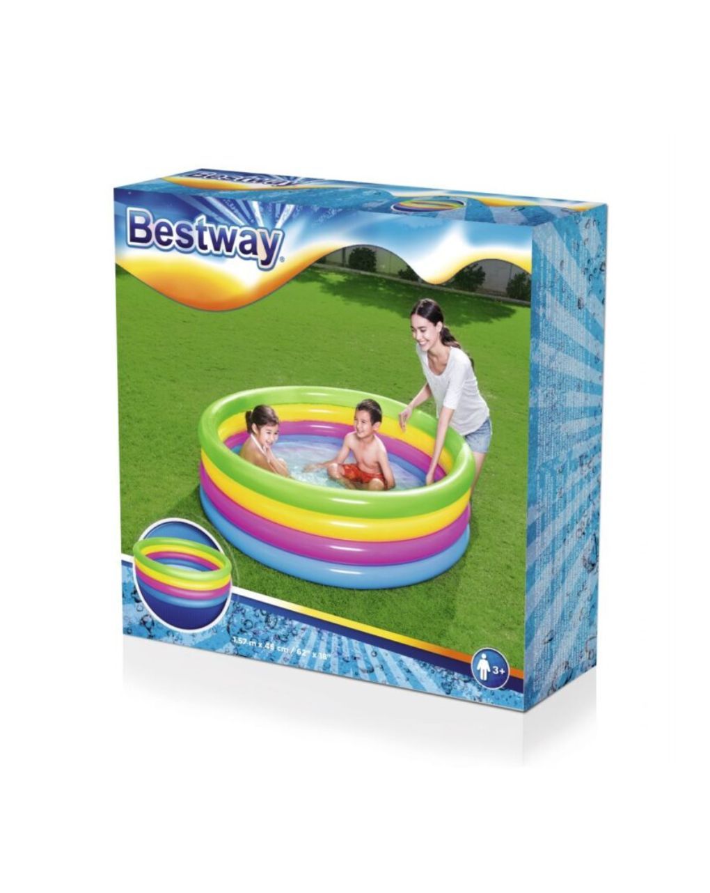 Bestway παιδική φουσκωτή πισίνα πολύχρωμη 157x46εκ. bst51117 - Bestway