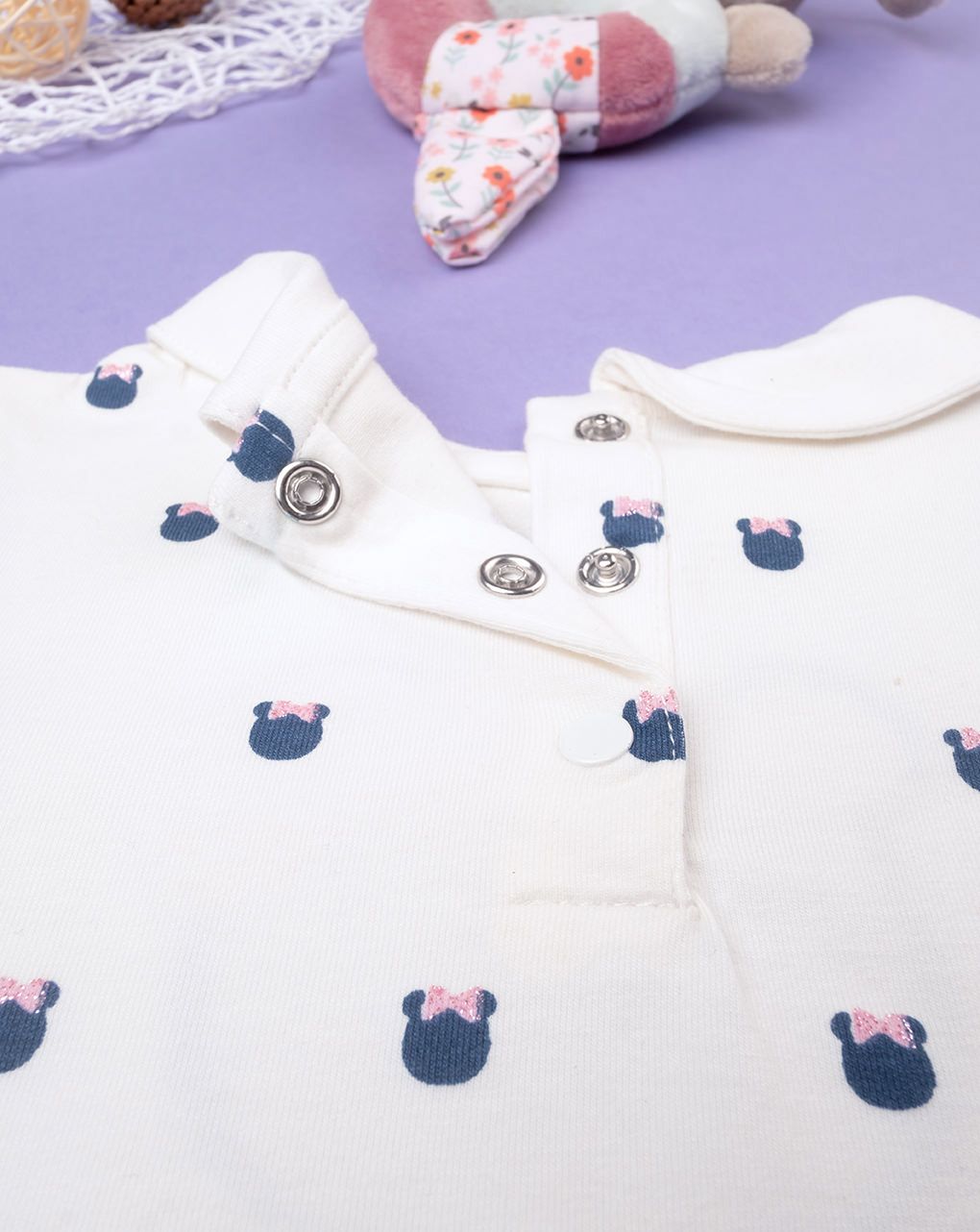 βρεφικό κορμάκι λευκό teddy για κορίτσι - Prénatal