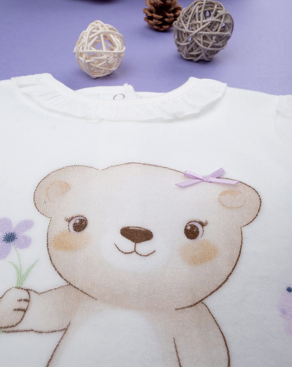 βρεφικό σετ σενίλ μπλούζα και γκέτα teddy για κορίτσι - Prénatal