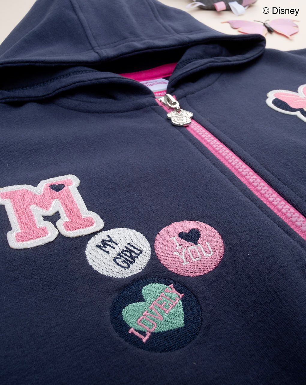 παιδική ζακέτα φούτερ μπλε με τη minnie για κορίτσι - Prénatal