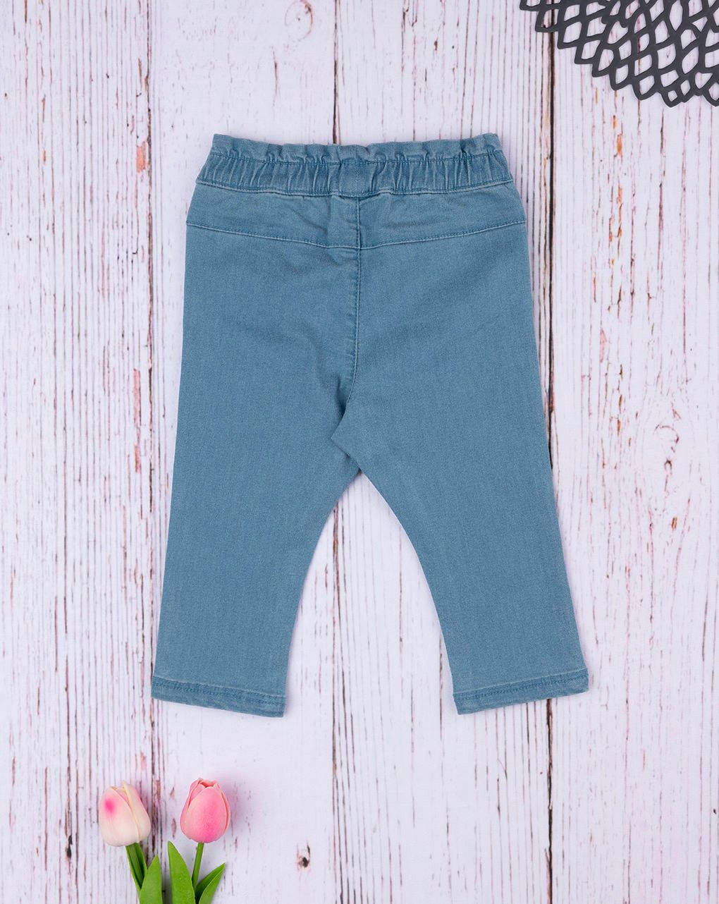 βρεφικό τζιν παντελόνι μπλε ανοιχτό με αστεράκια για κορίτσι - Prénatal